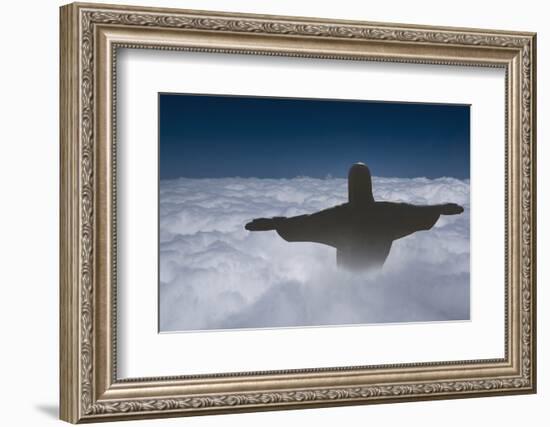 Statue of Christ the Redeemer Rising Above the Clouds-Angelo-Framed Photographic Print