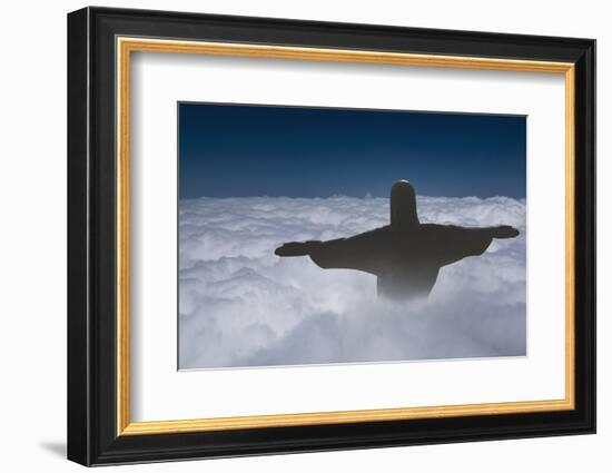 Statue of Christ the Redeemer Rising Above the Clouds-Angelo-Framed Photographic Print