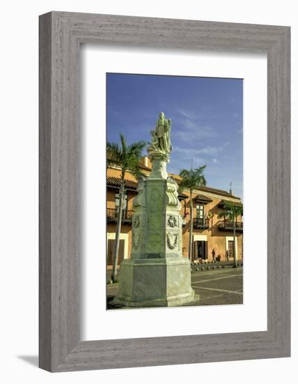 Statue of Christopher Columbus, Old City, Cartagena, Colombia-Jerry Ginsberg-Framed Photographic Print