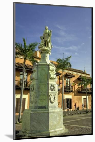 Statue of Christopher Columbus, Old City, Cartagena, Colombia-Jerry Ginsberg-Mounted Photographic Print