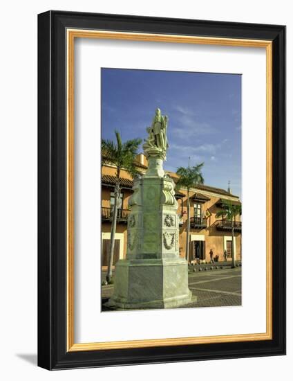 Statue of Christopher Columbus, Old City, Cartagena, Colombia-Jerry Ginsberg-Framed Photographic Print