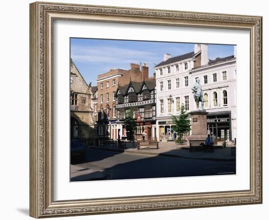 Statue of Clive of India in the Square, Shrewsbury, Shropshire, England, United Kingdom-Peter Scholey-Framed Photographic Print