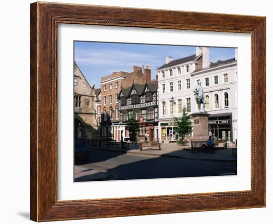 Statue of Clive of India in the Square, Shrewsbury, Shropshire, England, United Kingdom-Peter Scholey-Framed Photographic Print