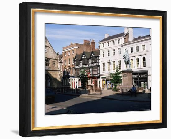 Statue of Clive of India in the Square, Shrewsbury, Shropshire, England, United Kingdom-Peter Scholey-Framed Photographic Print