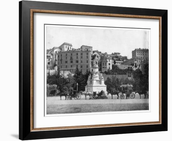 Statue of Columbus, Genoa, Italy, Late 19th Century-John L Stoddard-Framed Giclee Print