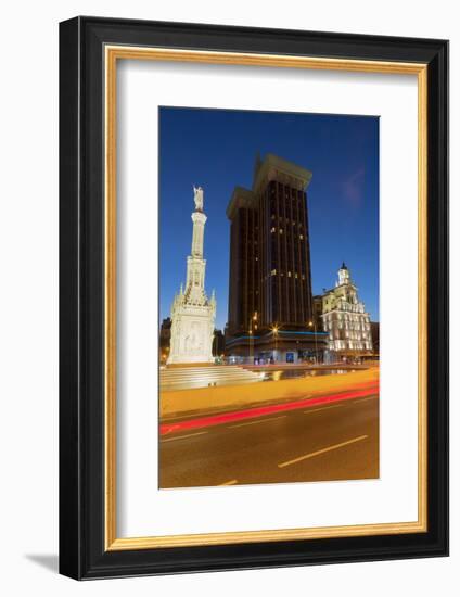 Statue of Columbus in Plaza De Colon at Night, Madrid, Spain, Europe-Martin Child-Framed Photographic Print