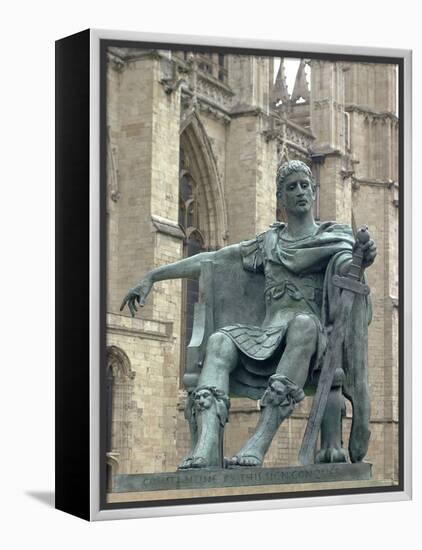 Statue of Constantine the Great at York, England, Where He was Proclaimed Roman Emperor in 306-null-Framed Premier Image Canvas