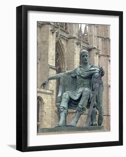 Statue of Constantine the Great at York, England, Where He was Proclaimed Roman Emperor in 306-null-Framed Photographic Print