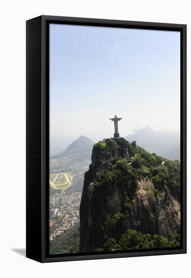 Statue Of Corcovado Cristo Redentor In Rio De Janeiro Brazil, City Of Games Os 2016-mangostock-Framed Premier Image Canvas