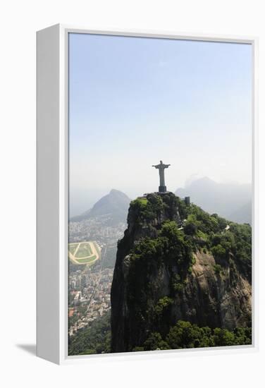 Statue Of Corcovado Cristo Redentor In Rio De Janeiro Brazil, City Of Games Os 2016-mangostock-Framed Premier Image Canvas