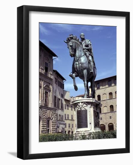 Statue of Cosimo De Medici, Piazza Della Signoria, Florence, Italy-Peter Thompson-Framed Photographic Print