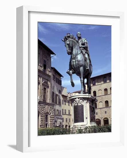 Statue of Cosimo De Medici, Piazza Della Signoria, Florence, Italy-Peter Thompson-Framed Photographic Print