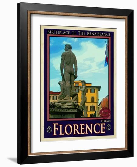 Statue of David, Piazza Della Signoria, Florence Italy 3-Anna Siena-Framed Giclee Print