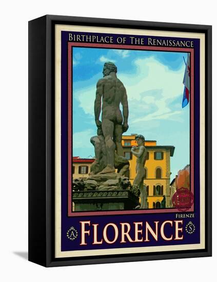 Statue of David, Piazza Della Signoria, Florence Italy 3-Anna Siena-Framed Premier Image Canvas