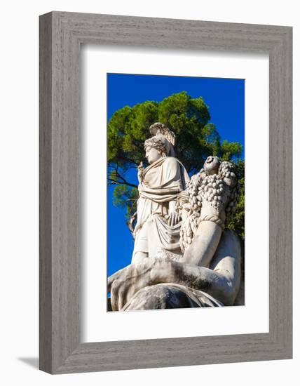 Statue of Dea Roma (Goddess Roma), Piazza del Popolo, Rome-Nico Tondini-Framed Photographic Print