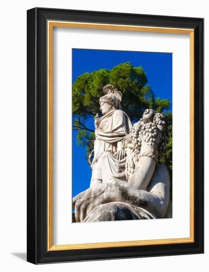 Statue of Dea Roma (Goddess Roma), Piazza del Popolo, Rome-Nico Tondini-Framed Photographic Print