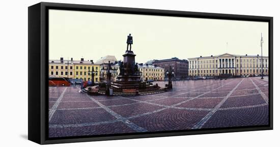 Statue of Emperor Alexander II at Senate Square, Helsinki, Finland-null-Framed Premier Image Canvas