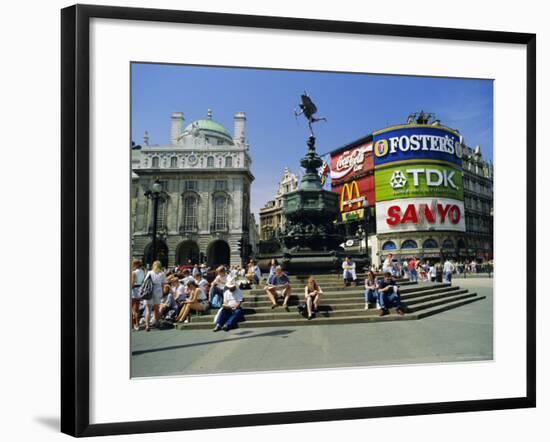 Statue of Eros and Piccadilly Circus, London, England, UK-Lee Frost-Framed Photographic Print