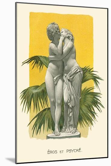 Statue of Eros and Psyche-null-Mounted Art Print