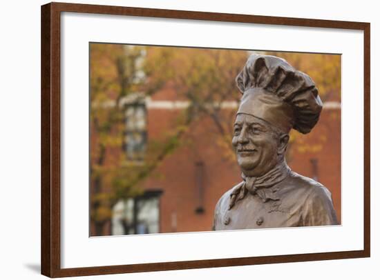 Statue of Famed Chef Boy-Ar-Dee, Omaha, Nebraska, USA-Walter Bibikow-Framed Photographic Print