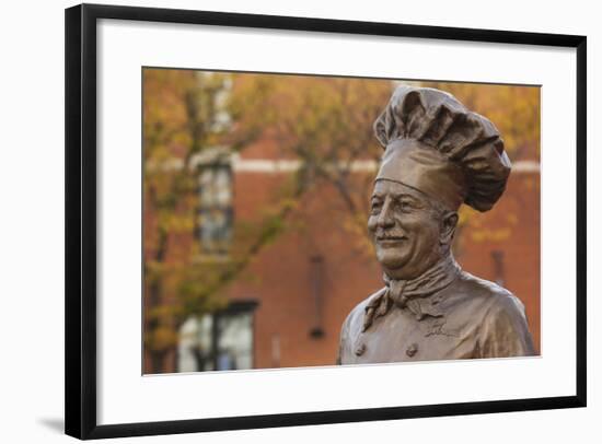 Statue of Famed Chef Boy-Ar-Dee, Omaha, Nebraska, USA-Walter Bibikow-Framed Photographic Print