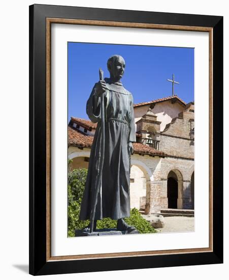 Statue of Father Junipero Serra Outside Mission San Antonio, Monterey County, California, United St-Richard Cummins-Framed Photographic Print