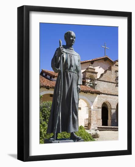 Statue of Father Junipero Serra Outside Mission San Antonio, Monterey County, California, United St-Richard Cummins-Framed Photographic Print