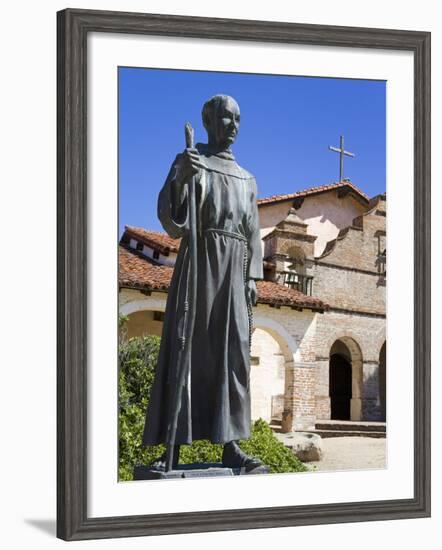 Statue of Father Junipero Serra Outside Mission San Antonio, Monterey County, California, United St-Richard Cummins-Framed Photographic Print