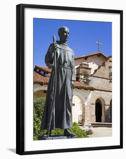 Statue of Father Junipero Serra Outside Mission San Antonio, Monterey County, California, United St-Richard Cummins-Framed Photographic Print