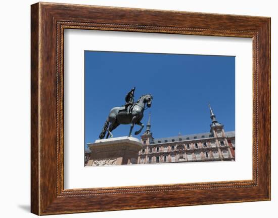 Statue of Felipe Iii and the Painted Casa De La Panaderia in the Plaza Mayor in Madrid, Spain-Martin Child-Framed Photographic Print