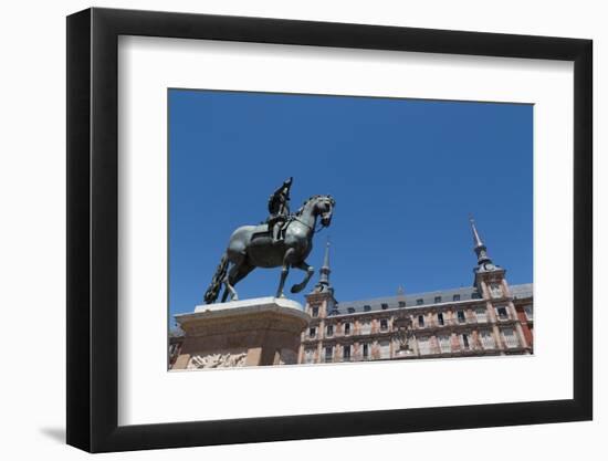 Statue of Felipe Iii and the Painted Casa De La Panaderia in the Plaza Mayor in Madrid, Spain-Martin Child-Framed Photographic Print