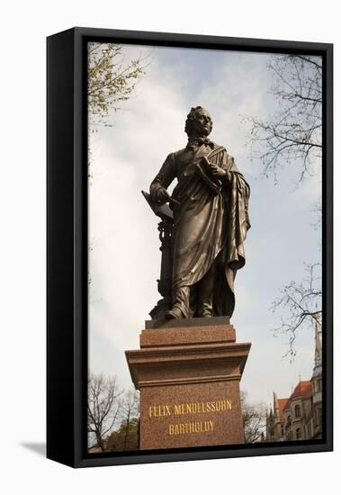 Statue of Felix Mendelssohn, St Thomas Church, Church of Bach, Leipzig, Germany-Dave Bartruff-Framed Premier Image Canvas