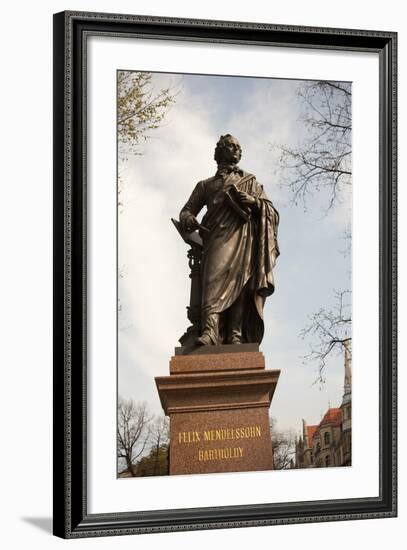 Statue of Felix Mendelssohn, St Thomas Church, Church of Bach, Leipzig, Germany-Dave Bartruff-Framed Photographic Print