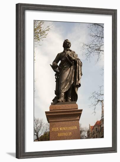 Statue of Felix Mendelssohn, St Thomas Church, Church of Bach, Leipzig, Germany-Dave Bartruff-Framed Photographic Print