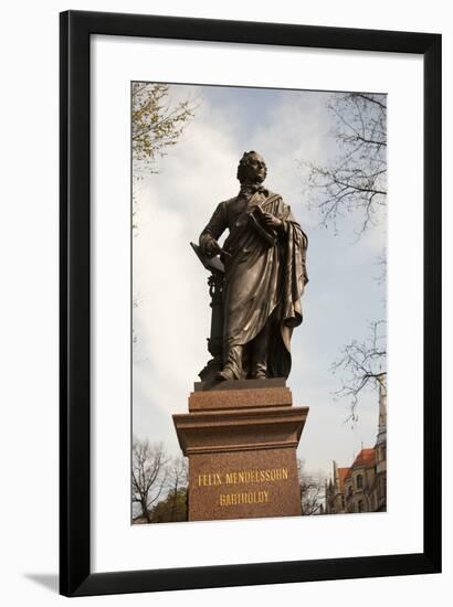 Statue of Felix Mendelssohn, St Thomas Church, Church of Bach, Leipzig, Germany-Dave Bartruff-Framed Photographic Print