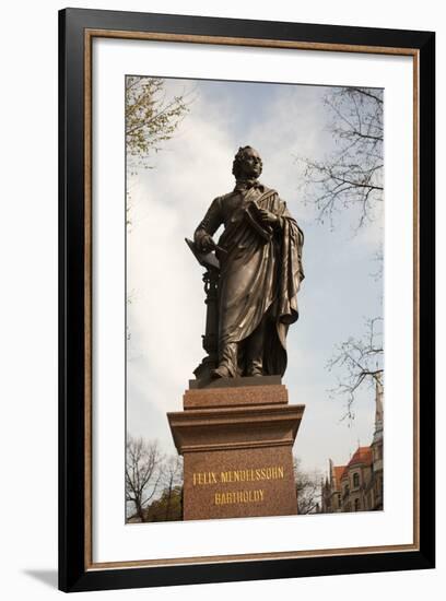 Statue of Felix Mendelssohn, St Thomas Church, Church of Bach, Leipzig, Germany-Dave Bartruff-Framed Photographic Print