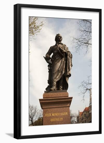 Statue of Felix Mendelssohn, St Thomas Church, Church of Bach, Leipzig, Germany-Dave Bartruff-Framed Photographic Print