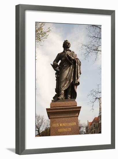 Statue of Felix Mendelssohn, St Thomas Church, Church of Bach, Leipzig, Germany-Dave Bartruff-Framed Photographic Print