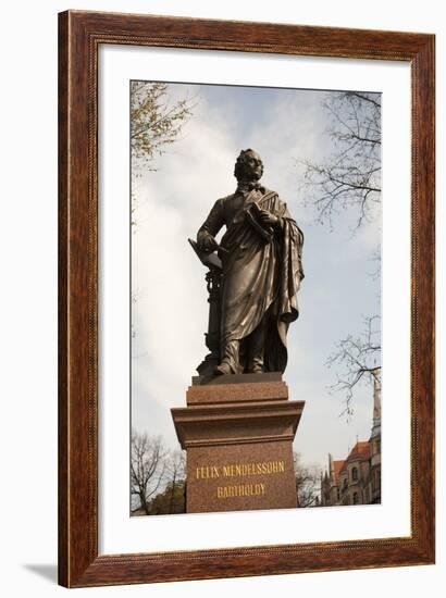 Statue of Felix Mendelssohn, St Thomas Church, Church of Bach, Leipzig, Germany-Dave Bartruff-Framed Photographic Print
