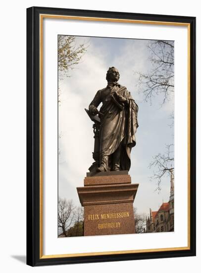 Statue of Felix Mendelssohn, St Thomas Church, Church of Bach, Leipzig, Germany-Dave Bartruff-Framed Photographic Print