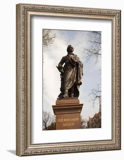 Statue of Felix Mendelssohn, St Thomas Church, Church of Bach, Leipzig, Germany-Dave Bartruff-Framed Photographic Print