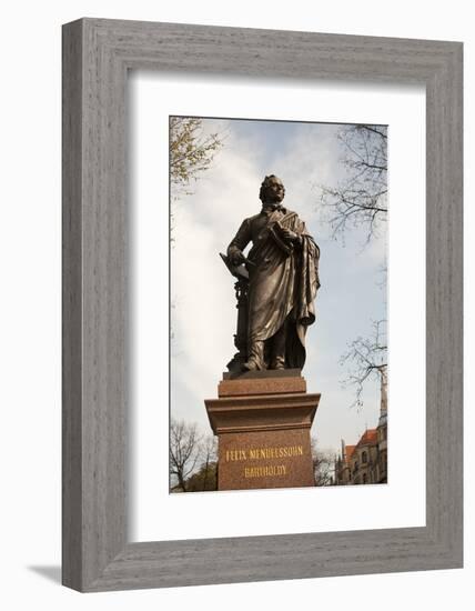 Statue of Felix Mendelssohn, St Thomas Church, Church of Bach, Leipzig, Germany-Dave Bartruff-Framed Photographic Print