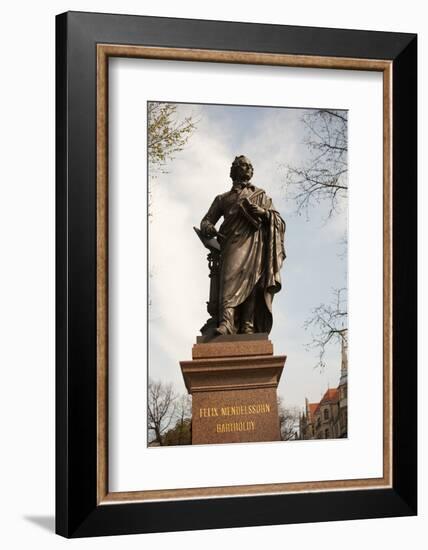 Statue of Felix Mendelssohn, St Thomas Church, Church of Bach, Leipzig, Germany-Dave Bartruff-Framed Photographic Print