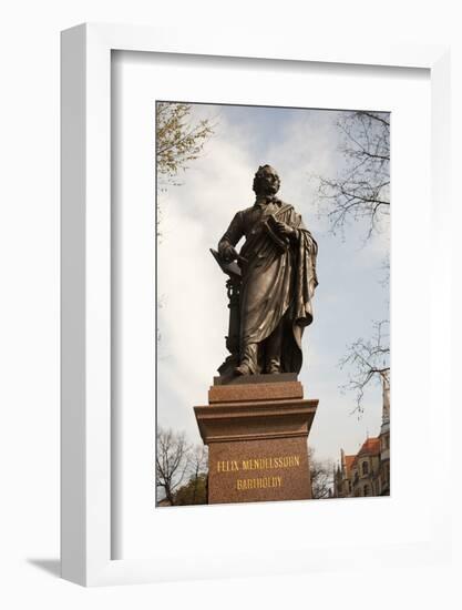 Statue of Felix Mendelssohn, St Thomas Church, Church of Bach, Leipzig, Germany-Dave Bartruff-Framed Photographic Print