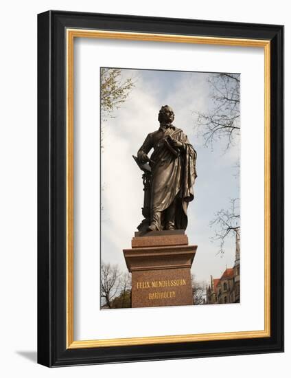 Statue of Felix Mendelssohn, St Thomas Church, Church of Bach, Leipzig, Germany-Dave Bartruff-Framed Photographic Print