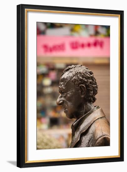 Statue of film director Woody Allen, Oviedo, Asturias Province, Spain-null-Framed Photographic Print