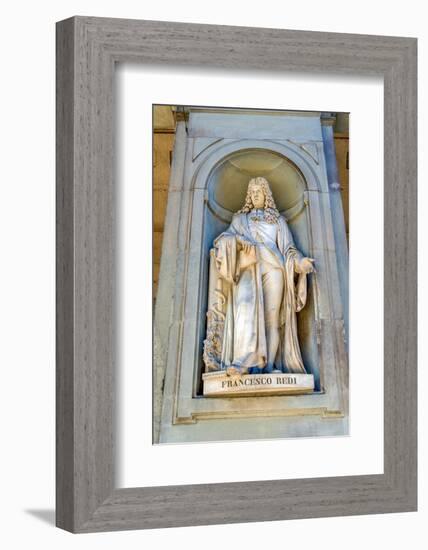 Statue of Francesco Redi, Uffizi, Florence (Firenze), UNESCO World Heritage Site, Tuscany, Italy-Nico Tondini-Framed Photographic Print