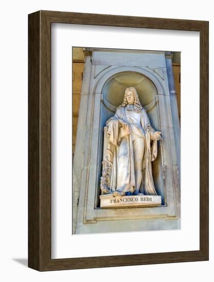 Statue of Francesco Redi, Uffizi, Florence (Firenze), UNESCO World Heritage Site, Tuscany, Italy-Nico Tondini-Framed Photographic Print