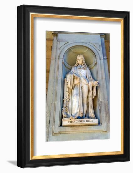 Statue of Francesco Redi, Uffizi, Florence (Firenze), UNESCO World Heritage Site, Tuscany, Italy-Nico Tondini-Framed Photographic Print