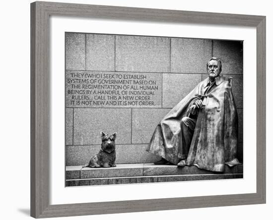 Statue of Franklin Roosevelt with His Dog, Memorial Franklin Delano Roosevelt, Washington D.C-Philippe Hugonnard-Framed Photographic Print